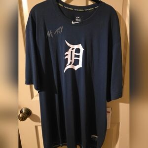 Nike Navy Blue Tigers Shirt, Signed.